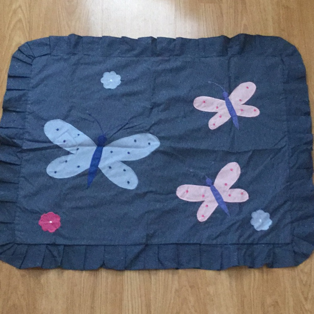 Denim sparkle pillow shams